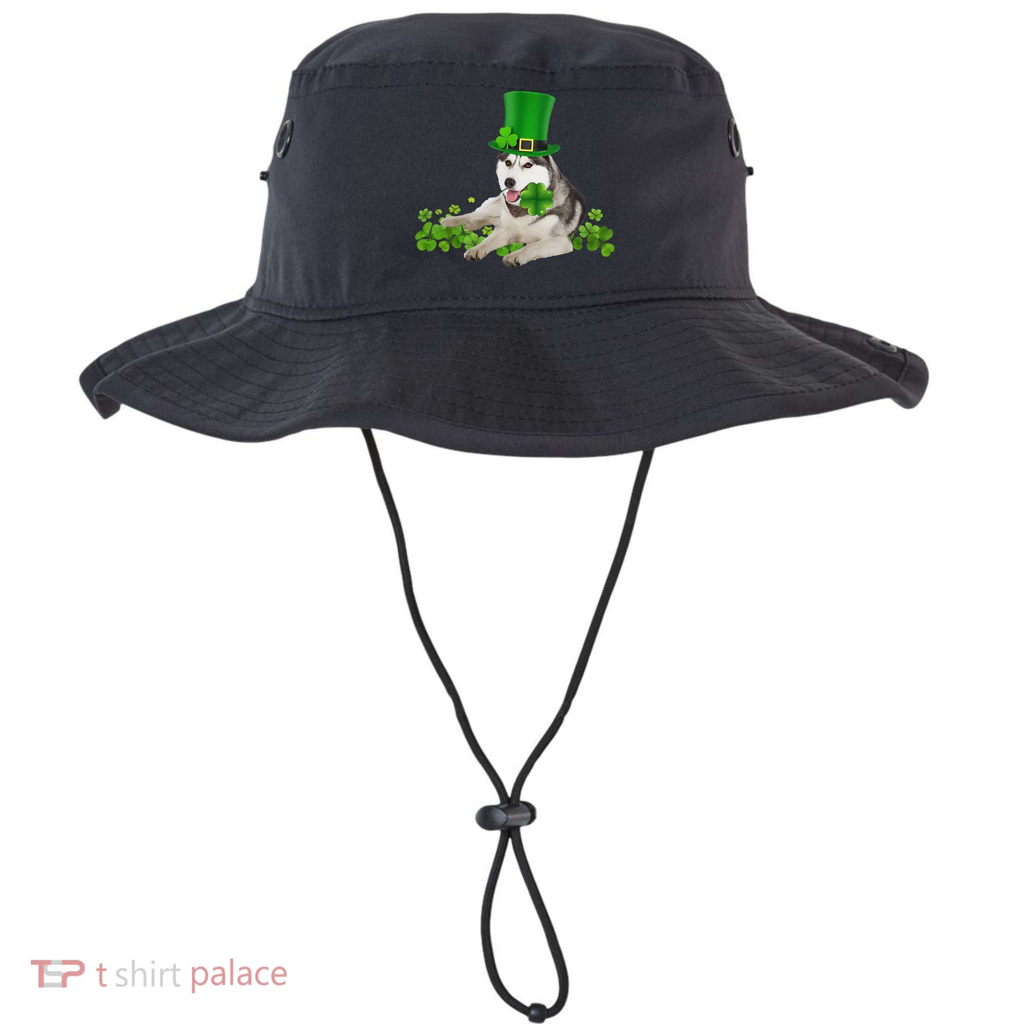 Husky Dog Shamrock St. Patrick's Day Saint Paddy's Irish Bucket Hat