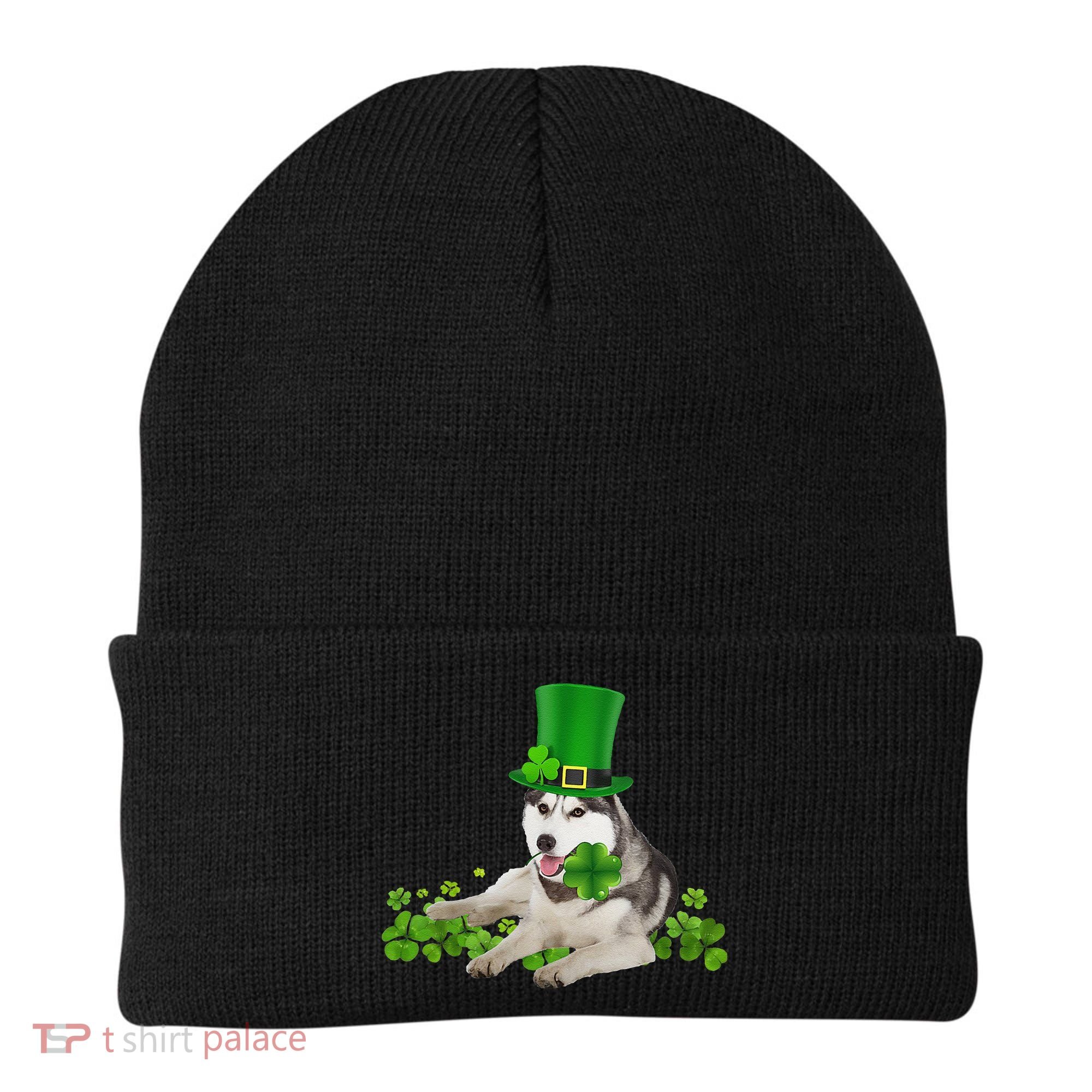 Husky Dog Shamrock St. Patrick's Day Saint Paddy's Irish Beanie
