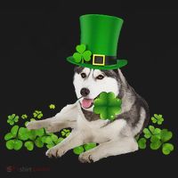 Husky Dog Shamrock St. Patrick's Day Saint Paddy's Irish Women's Hoodie thumb 2