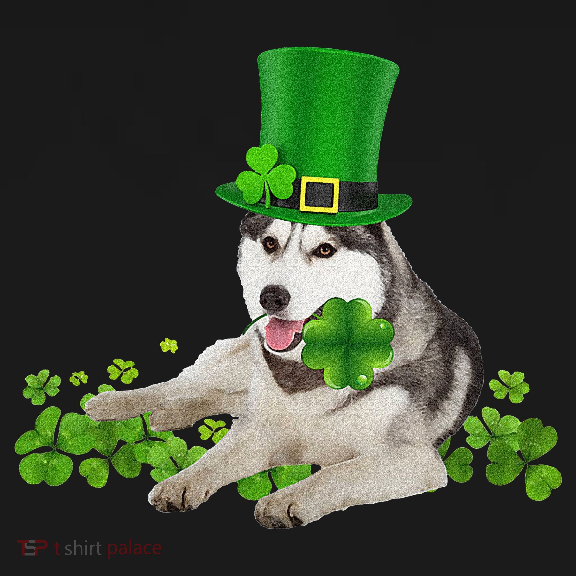 Husky Dog Shamrock St. Patrick's Day Saint Paddy's Irish Women's Hoodie