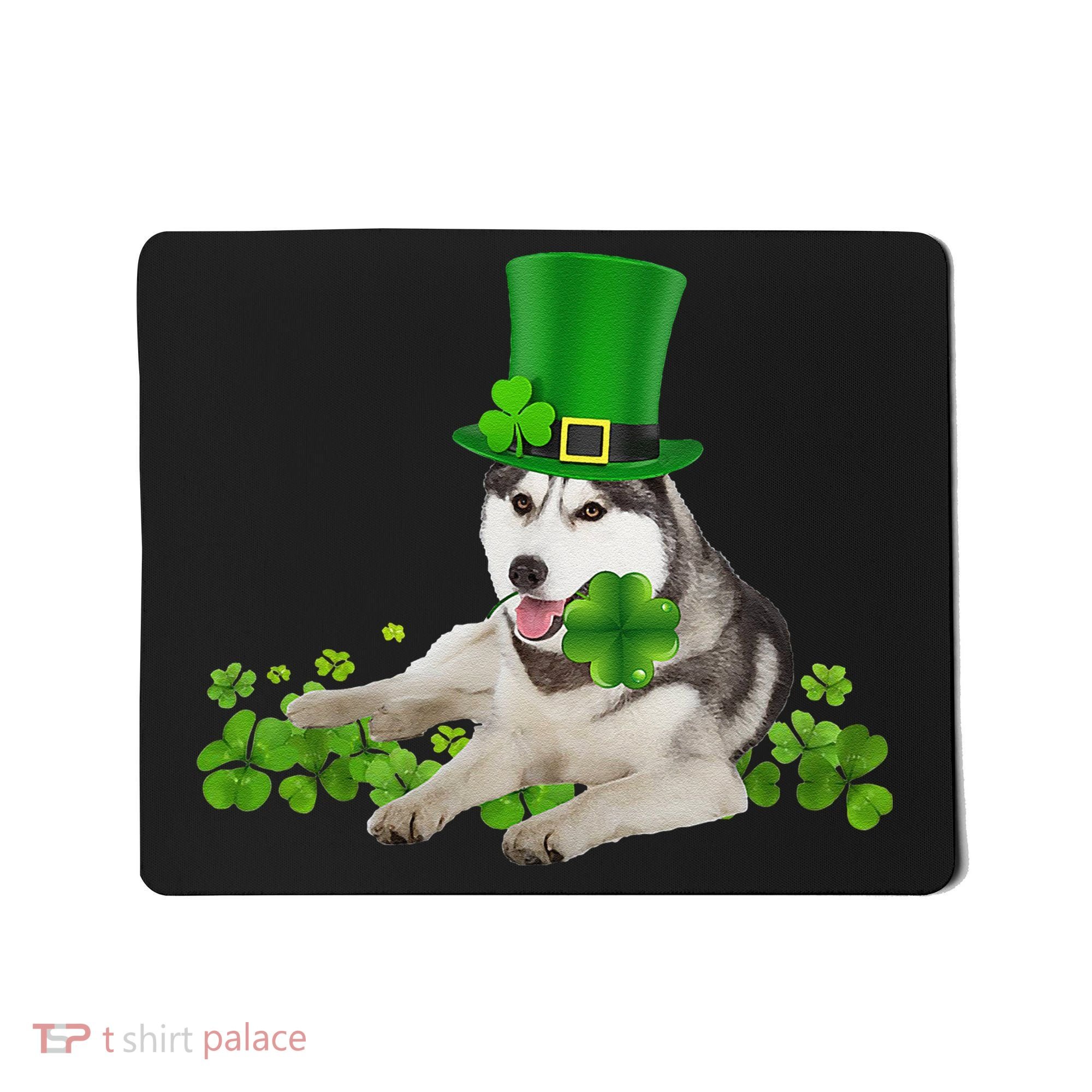 Husky Dog Shamrock St. Patrick's Day Saint Paddy's Irish Mousepad