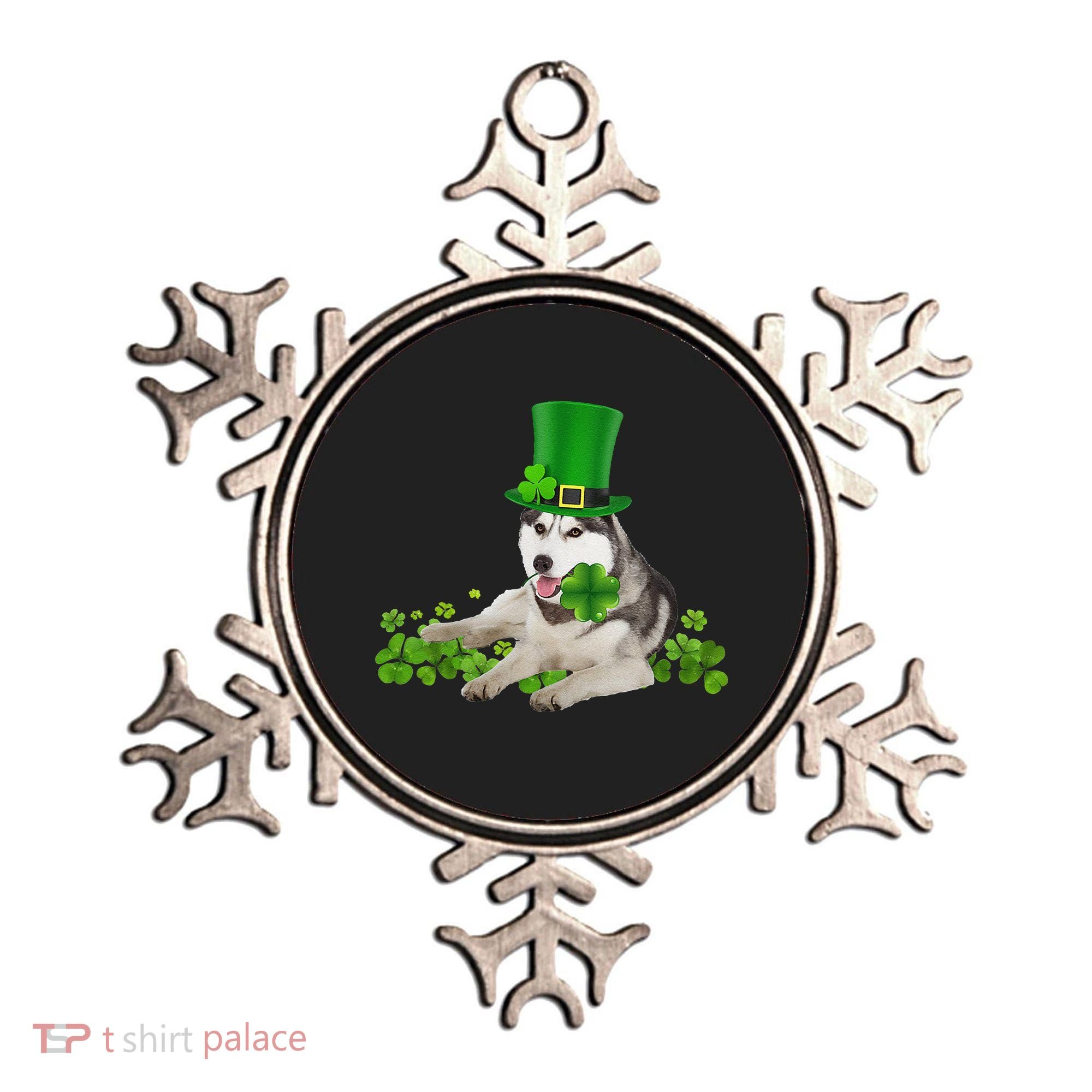 Husky Dog Shamrock St. Patrick's Day Saint Paddy's Irish Ornament