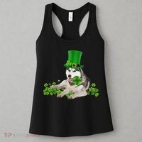 Husky Dog Shamrock St. Patrick's Day Saint Paddy's Irish Women's Tank Top thumb 3