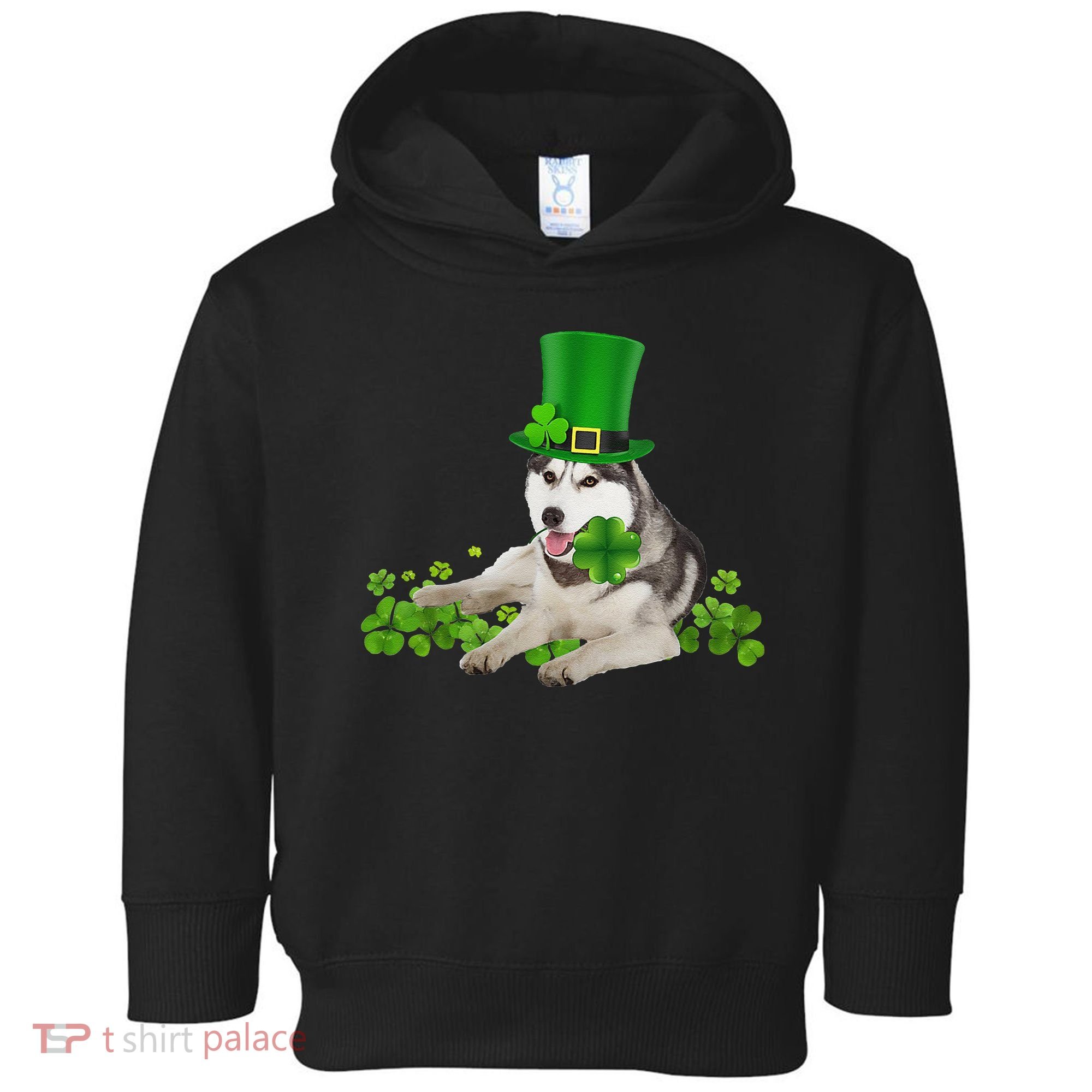 Husky Dog Shamrock St. Patrick's Day Saint Paddy's Irish Toddler Hoodie