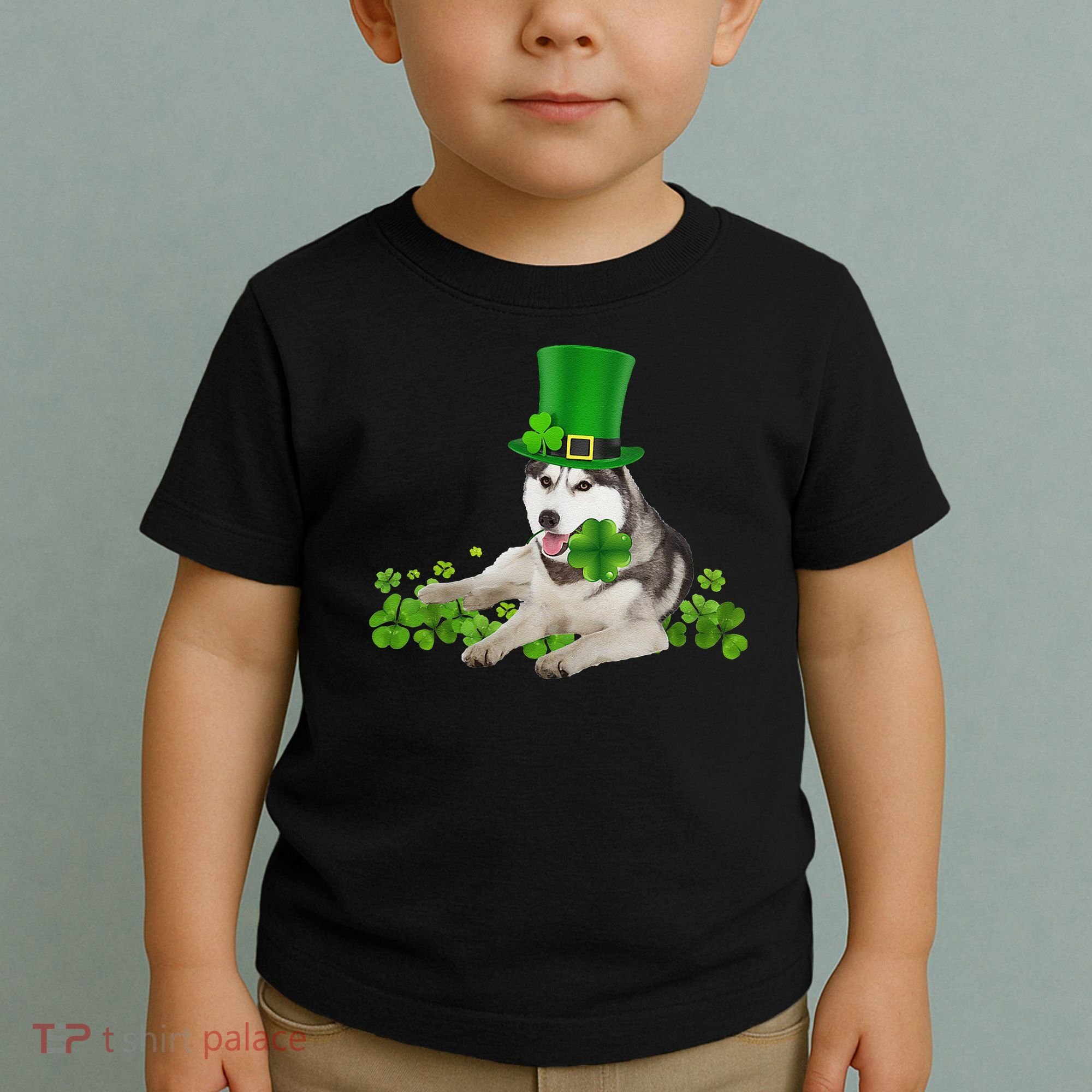Husky Dog Shamrock St. Patrick's Day Saint Paddy's Irish Toddler T-Shirt