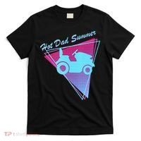 Hot Dad Summer Funny 80s Retro Riding Lawn Mower T-Shirt thumb 0