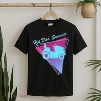 Hot Dad Summer Funny 80s Retro Riding Lawn Mower T-Shirt thumb 2