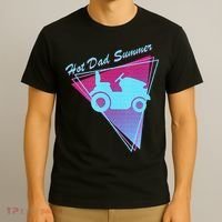 Hot Dad Summer Funny 80s Retro Riding Lawn Mower T-Shirt thumb 3