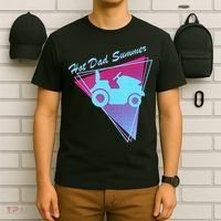 Hot Dad Summer Funny 80s Retro Riding Lawn Mower T-Shirt thumb 6