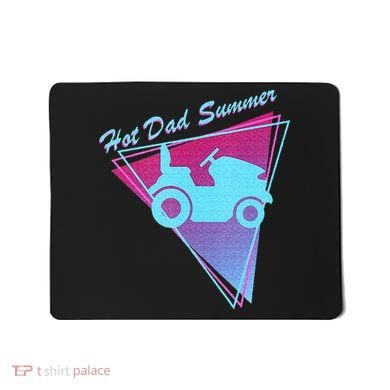 Hot Dad Summer Funny 80s Retro Riding Lawn Mower Mousepad