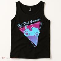 Hot Dad Summer Funny 80s Retro Riding Lawn Mower Tank Top thumb 2