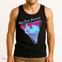 Hot Dad Summer Funny 80s Retro Riding Lawn Mower Tank Top thumb 3