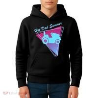 Hot Dad Summer Funny 80s Retro Riding Lawn Mower Kids Hoodie thumb 4
