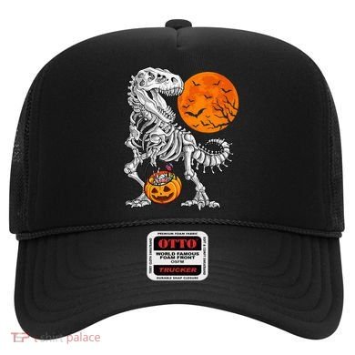 Halloween Dinosaur Skeleton T rex Scary Pumpkin Moon Hat