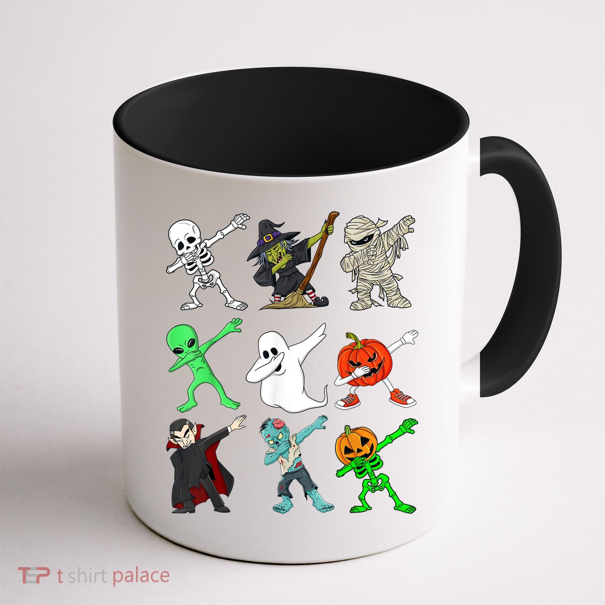Halloween Dabbing Skeleton Witch And Monsters Coffee Mug