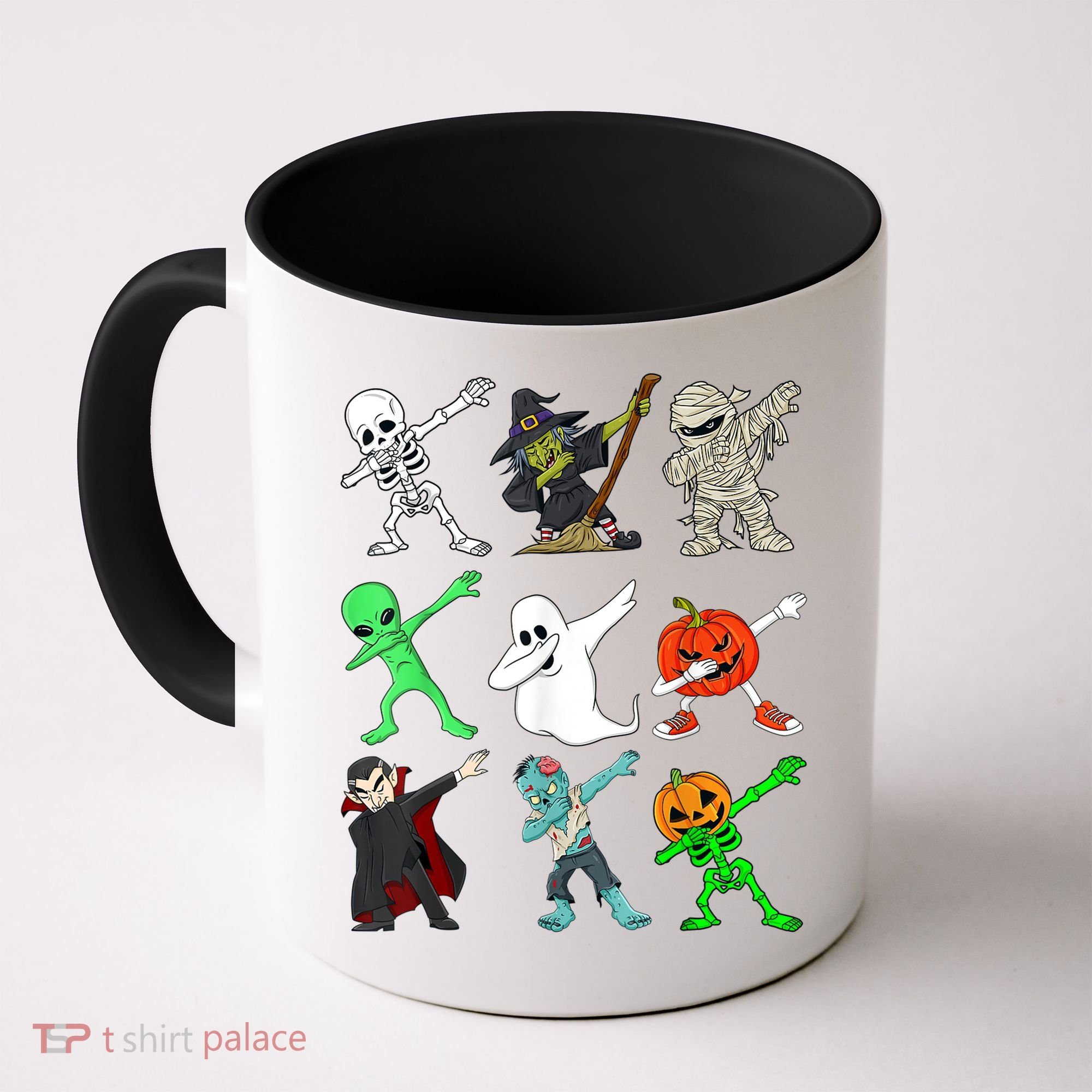 Halloween Dabbing Skeleton Witch And Monsters Coffee Mug