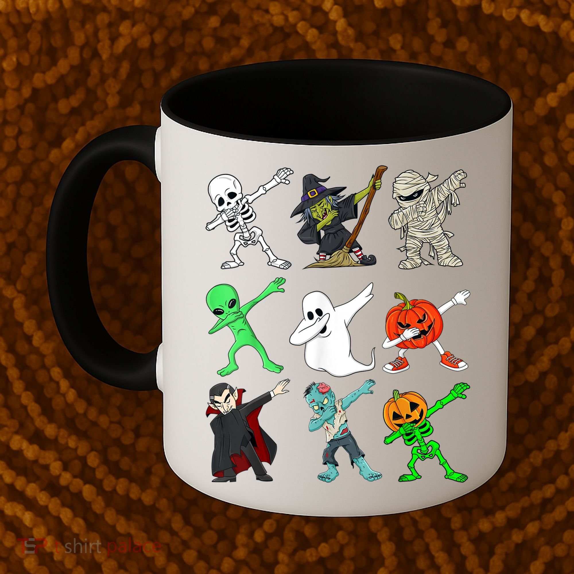 Halloween Dabbing Skeleton Witch And Monsters Coffee Mug