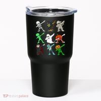 Halloween Dabbing Skeleton Witch And Monsters Tumbler thumb 0