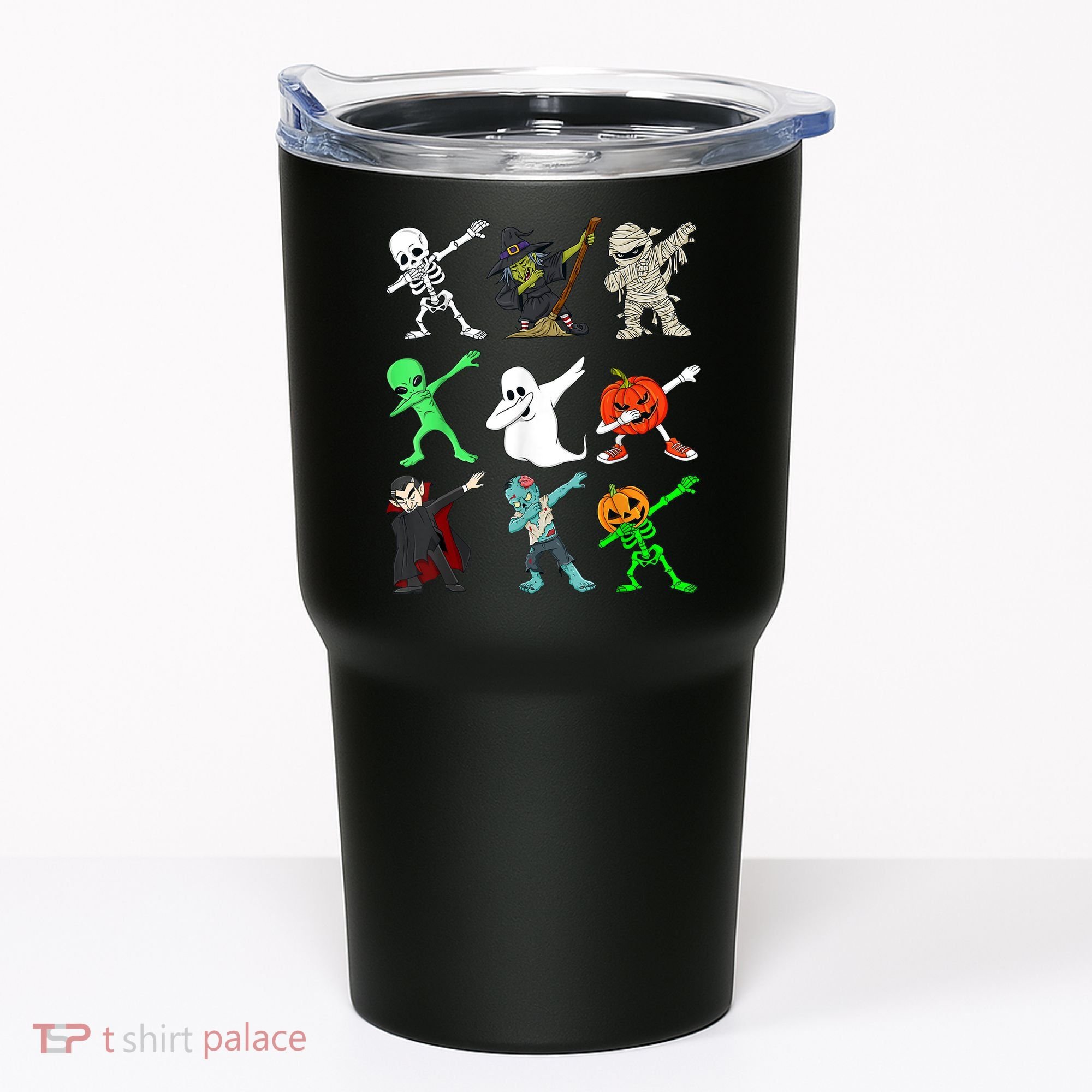 Halloween Dabbing Skeleton Witch And Monsters Tumbler