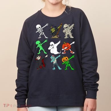 Halloween Dabbing Skeleton Witch And Monsters Women's Sweatshirt
