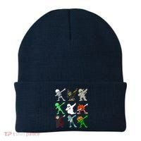 Halloween Dabbing Skeleton Witch And Monsters Beanie thumb 0