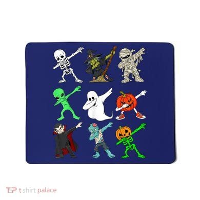 Halloween Dabbing Skeleton Witch And Monsters Mousepad