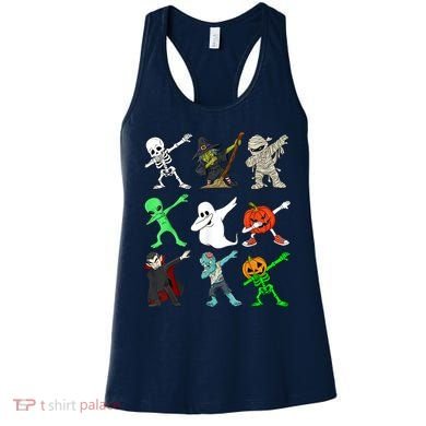 Halloween Dabbing Skeleton Witch And Monsters Women's Tank Top