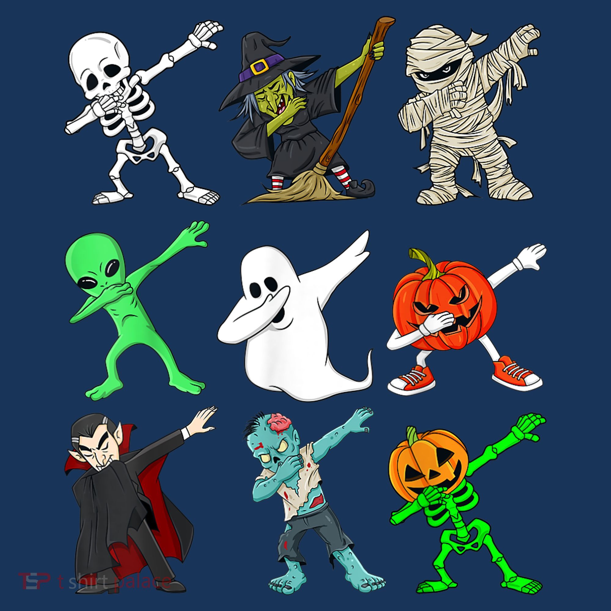 Halloween Dabbing Skeleton Witch And Monsters Baby Bodysuit