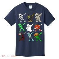 Halloween Dabbing Skeleton Witch And Monsters Kids T-Shirt thumb 0