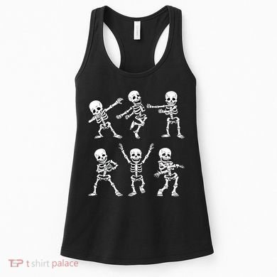 Halloween Dancing Skeletons Dance Challenge Women's Tank Top