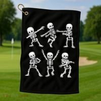 Halloween Dancing Skeletons Dance Challenge Golf Towel thumb 1