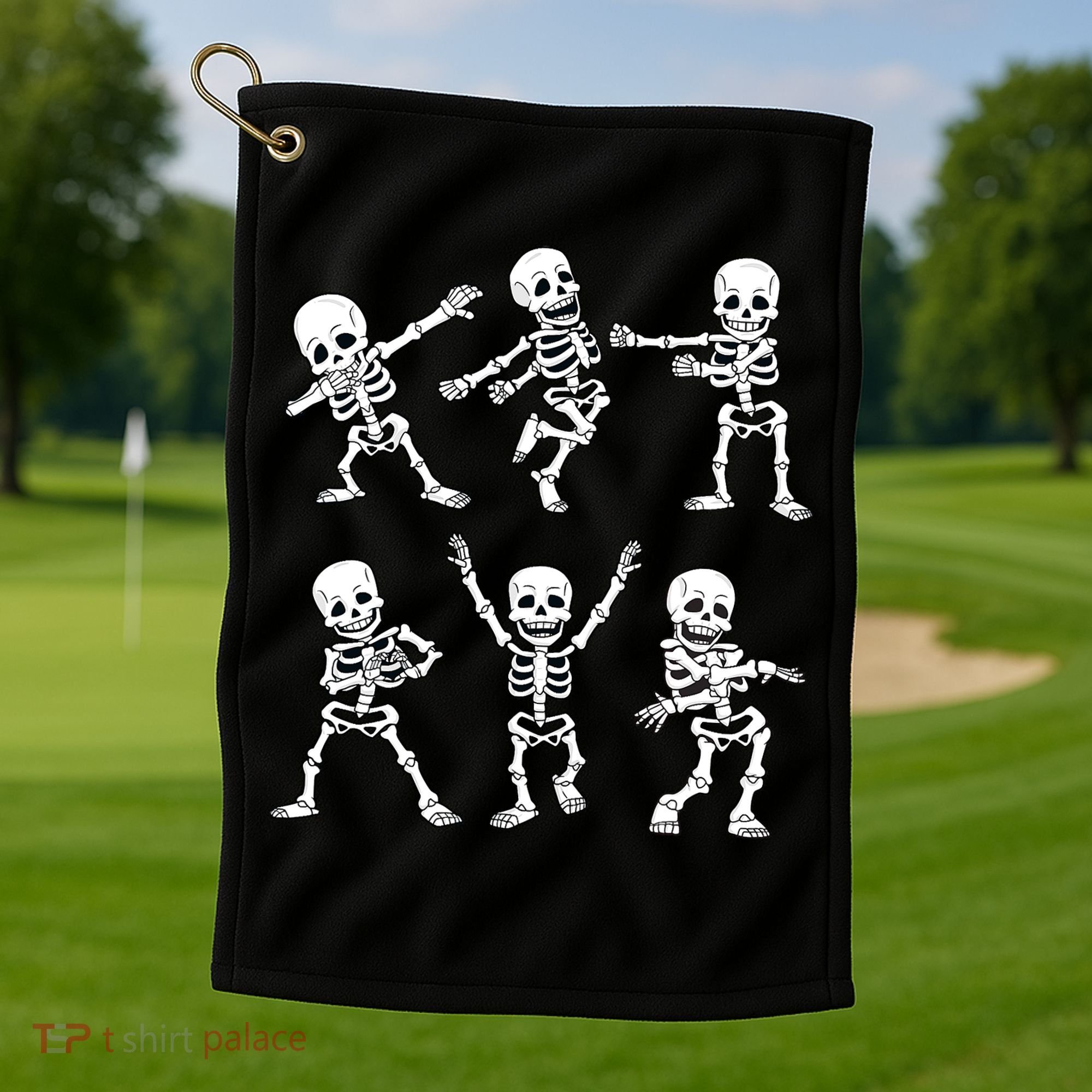 Halloween Dancing Skeletons Dance Challenge Golf Towel