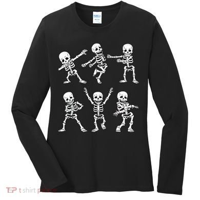 Halloween Dancing Skeletons Dance Challenge Women's Long Sleeve Shirt