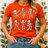 Halloween Dancing Skeletons Dance Challenge Women's T-Shirt thumb 2