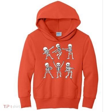 Halloween Dancing Skeletons Dance Challenge Kids Hoodie