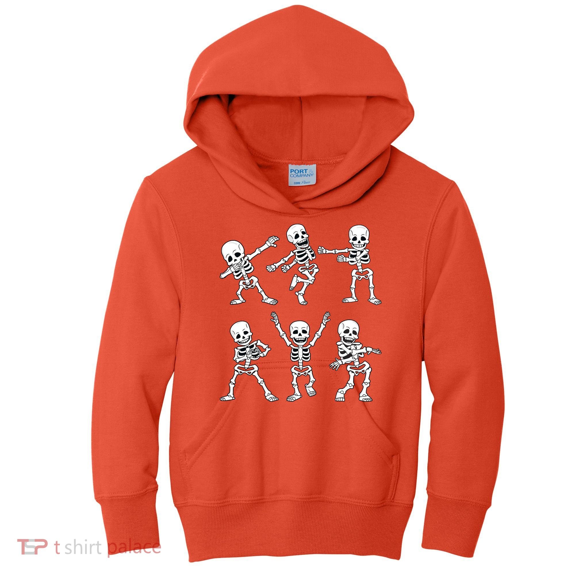 Halloween Dancing Skeletons Dance Challenge Kids Hoodie