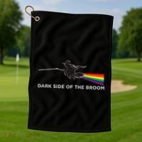 Halloween Dark Side Of The Broom Classic Rock Witch Golf Towel thumb 1