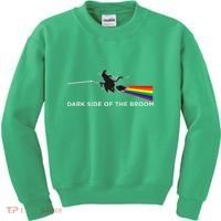 Halloween Dark Side Of The Broom Classic Rock Witch Kids Sweatshirt thumb 0