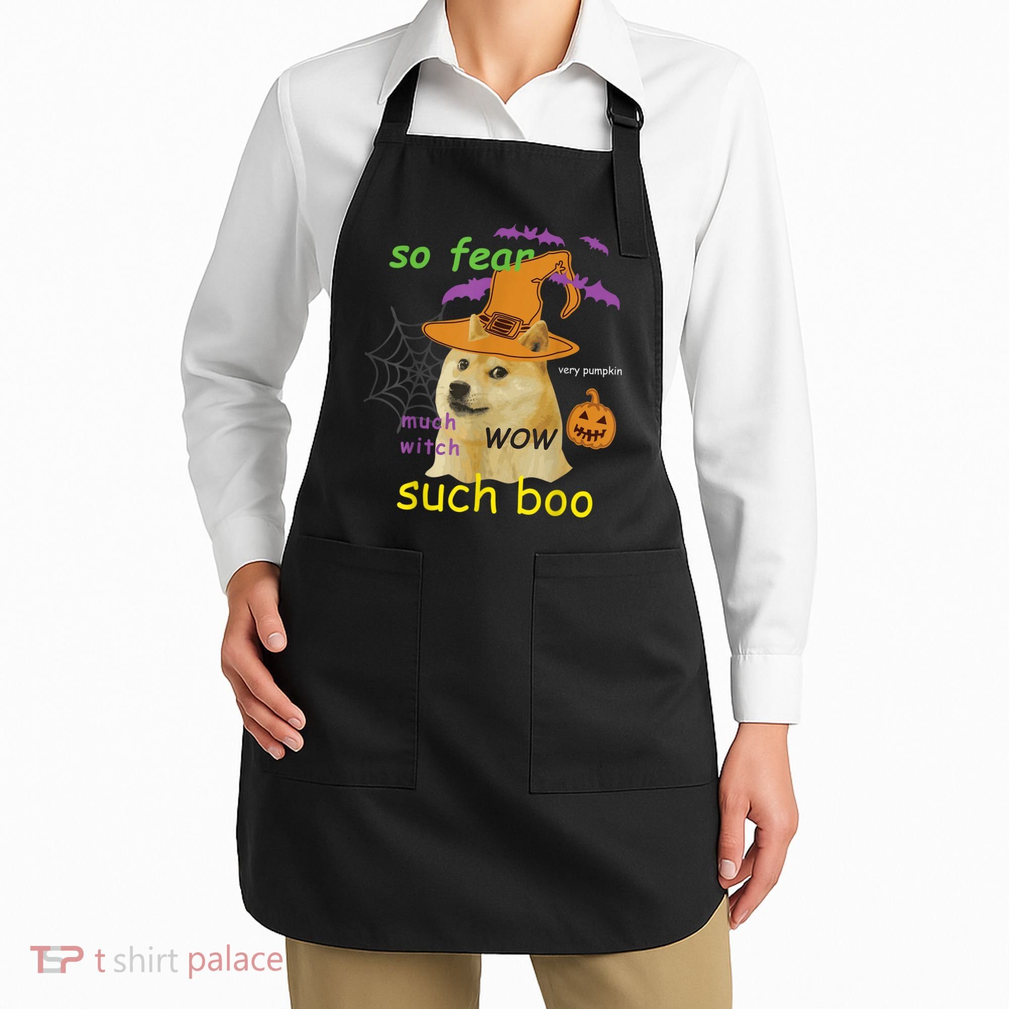 Halloween Doge Shirt Meme Costume Apron
