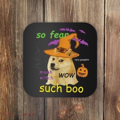 Halloween Doge Shirt Meme Costume Coaster