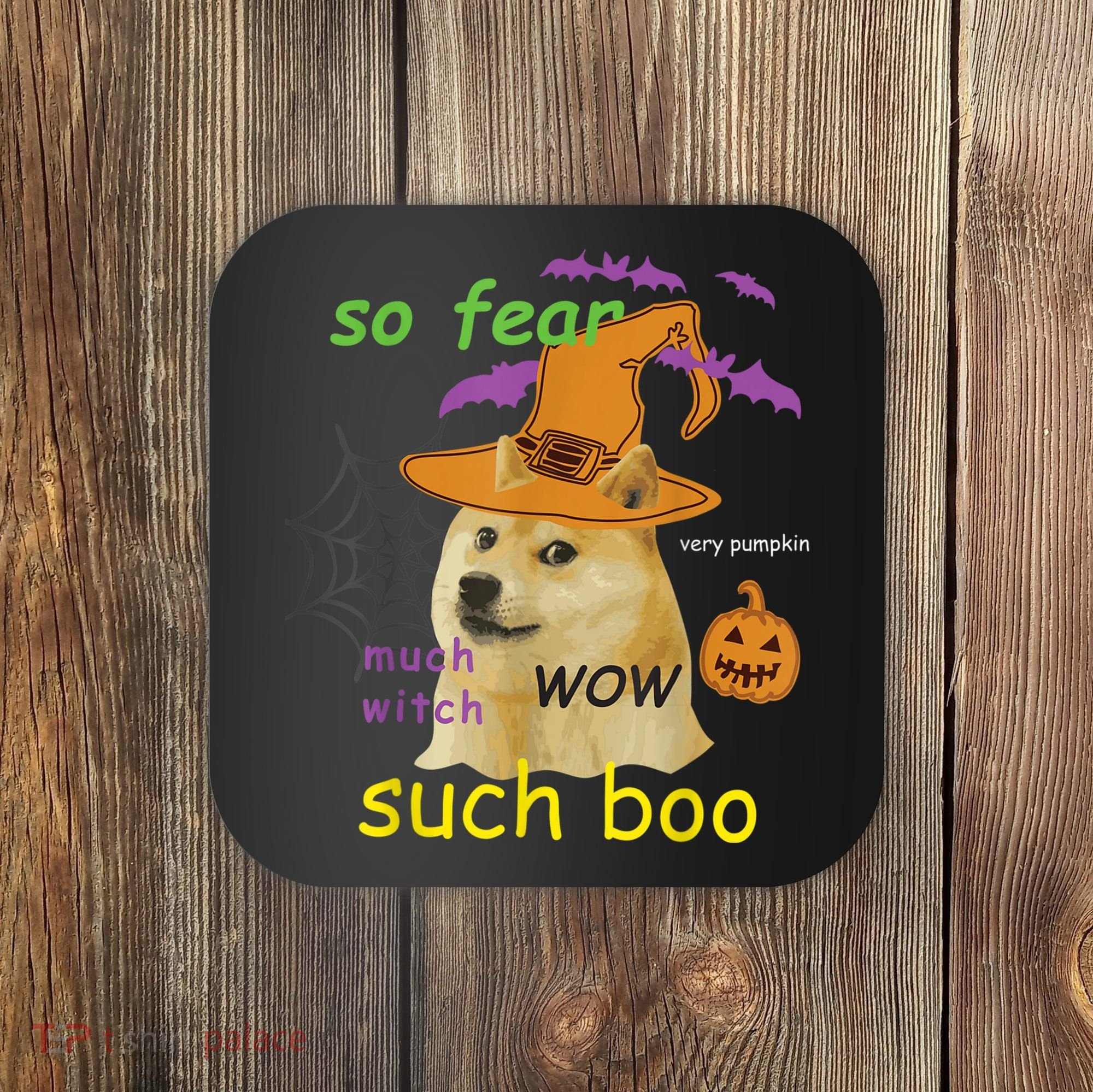 Halloween Doge Shirt Meme Costume Coaster