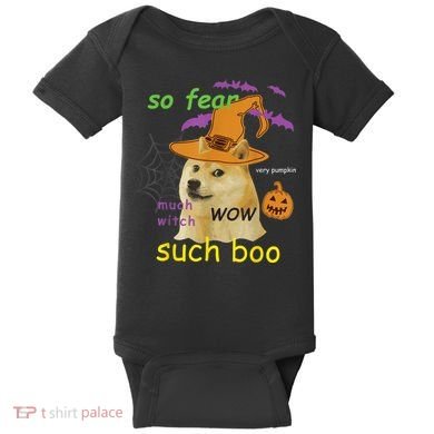 Halloween Doge Shirt Meme Costume Baby Bodysuit
