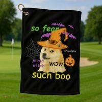 Halloween Doge Shirt Meme Costume Golf Towel thumb 1