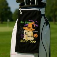 Halloween Doge Shirt Meme Costume Golf Towel thumb 2