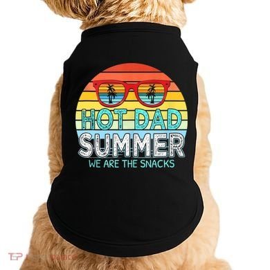 Hot Dad Summer Snacks With Chill Sunglass Vintage Apparel Doggie Tank