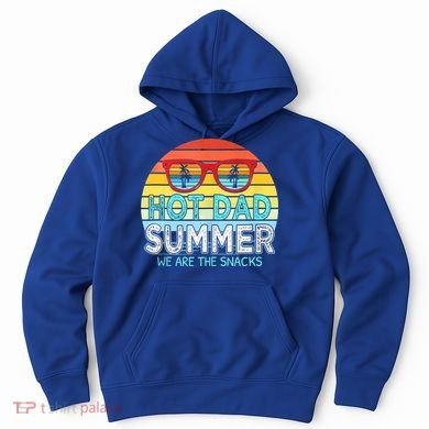 Hot Dad Summer Snacks With Chill Sunglass Vintage Apparel Hoodie