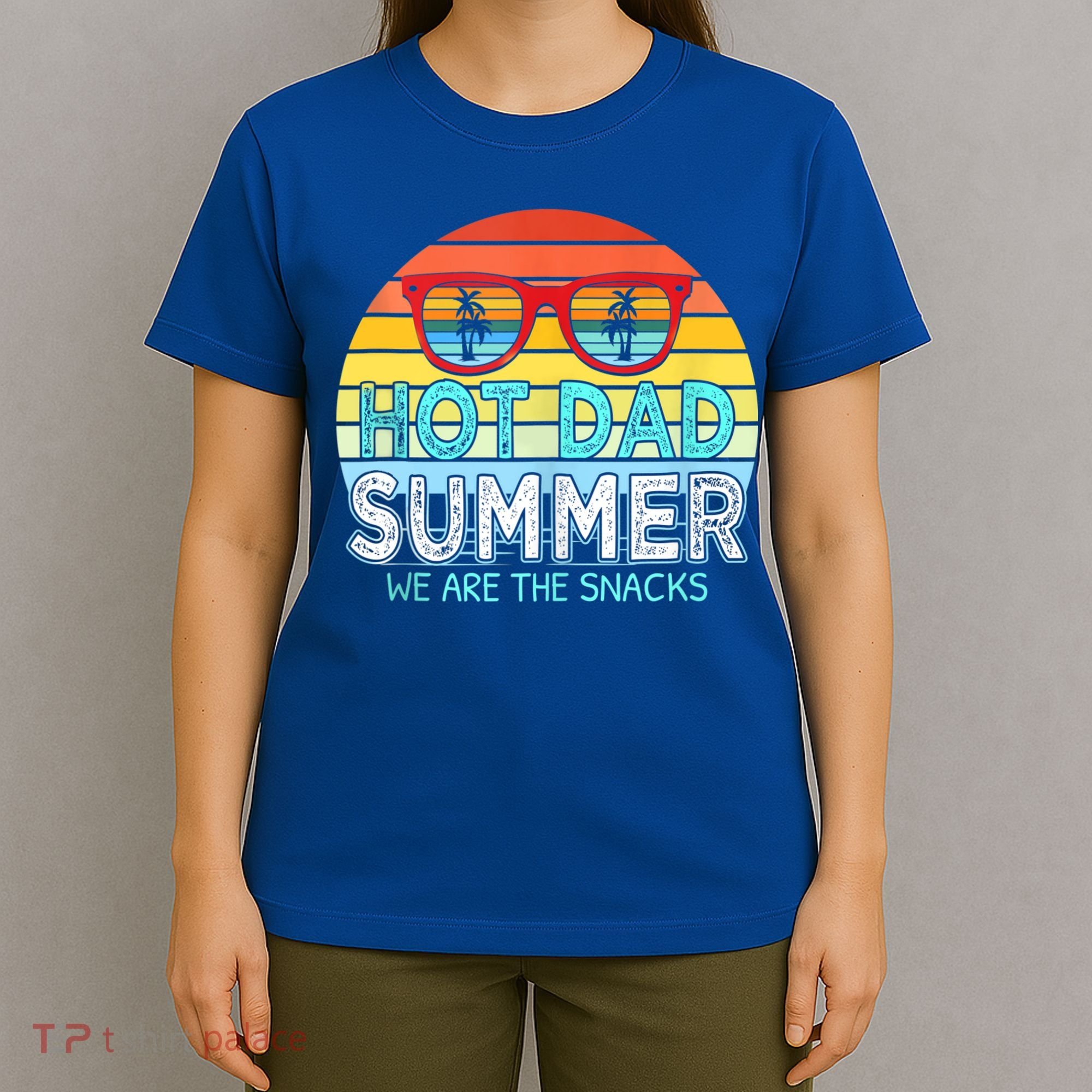 Hot Dad Summer Snacks With Chill Sunglass Vintage Apparel T-Shirt