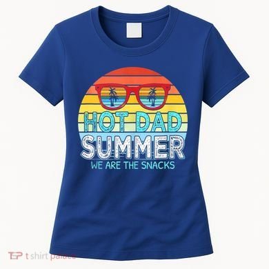 Hot Dad Summer Snacks With Chill Sunglass Vintage Apparel Women's T-Shirt