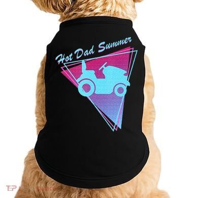 Hot Dad Summer Funny 80s Retro Riding Lawn Mower Doggie Tank