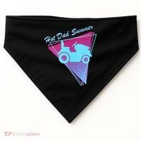 Hot Dad Summer Funny 80s Retro Riding Lawn Mower USA-Made Doggie Bandana thumb 0